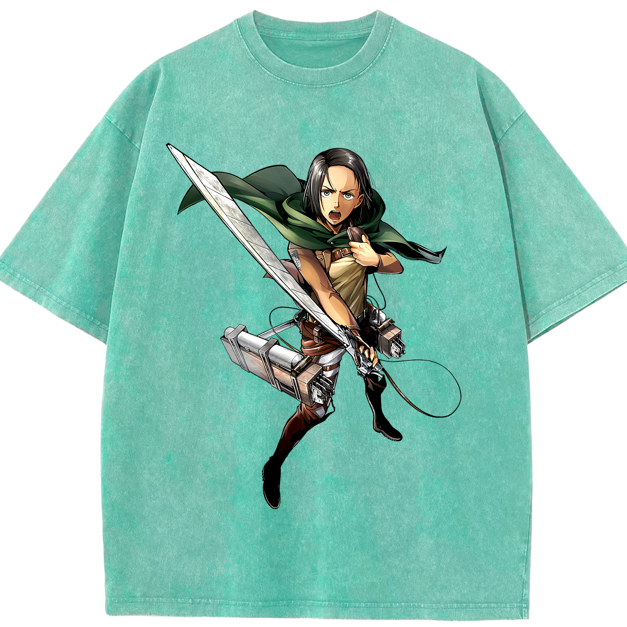 （画像用） 進撃の巨人 Attack on Titan 綿100% ヴィンテージ風 半袖Tシャツ（フロントプリント）